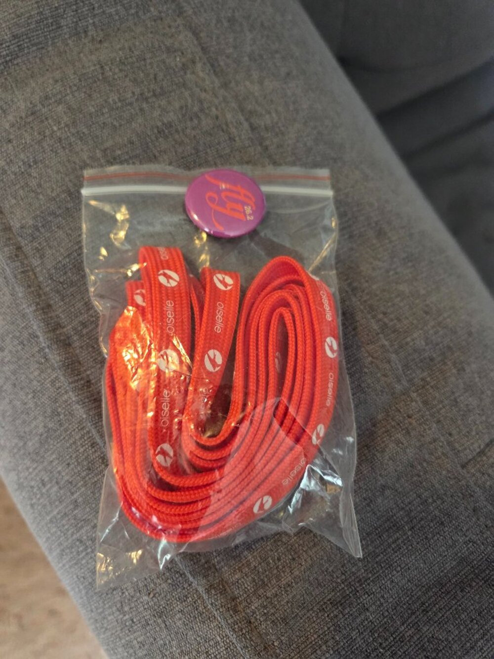 Oiselle orange shoe laces